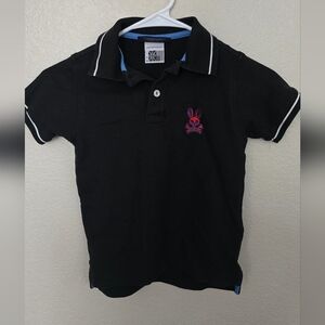 Psycho Bunny Black and Red Polo Shirt with Iconic Logo